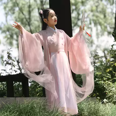 Girl Super fairy costume Jinmiao same children's skirt fresh and elegant ancient style fairy clothing children's clothing Princess Hanfu