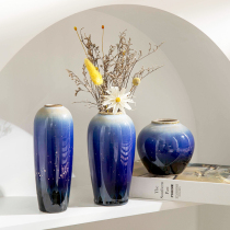 Blue Gradient Color Ceramic Dried Flower Flower Arrangement Vase Home Decoration Modern Minimalist Creative Advanced Senses Personality Floral