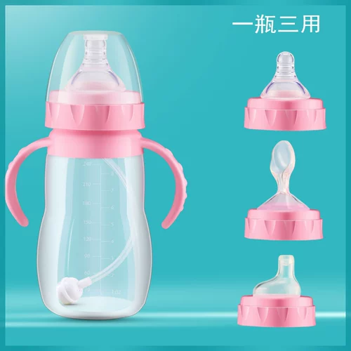 Силиконовая детская ударопрочная мягкая бутылочка для кормления для новорожденных, широкое горлышко