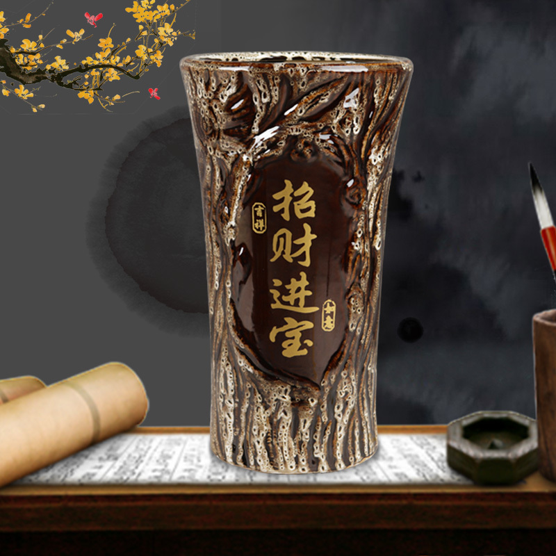 Tall and Deep Floor-Standing Extra-Large Ceramic Flower Pot for Living Room, Garden, Green Plants, Opening Ceremonies, Hotels, and Planting Money Trees