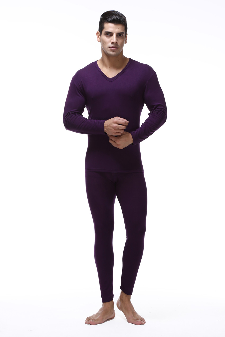 Mùa thu và mùa đông cộng với chất béo cotton lớn phương thức V-cổ mỏng phần đồ lót nhiệt quần mùa thu quần dài set 6xl chất béo 200 kg thời trang đồ bộ