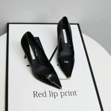 黑色性感高跟鞋女士尖头金属细跟2023秋季新款浅口百搭女鞋子单鞋