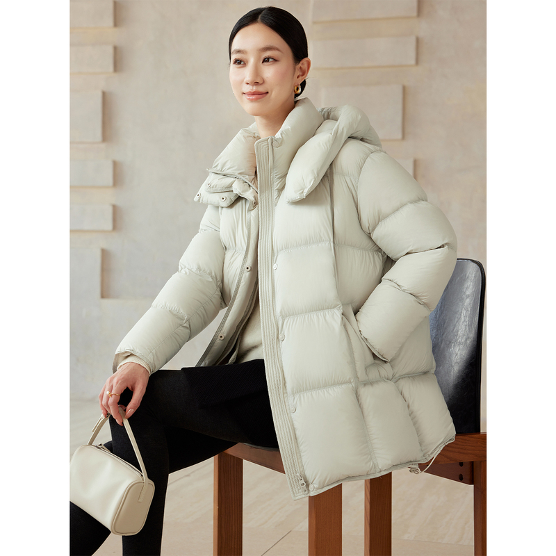 Jiaqi Ruixi Origin 95 White Duck down Lightweight Fluffy Cloud Puff Thickened Mid-Length Hooded down Jacket Jiaqi Ruixi Origin 95 White Duck down Lightweight Fluffy Cloud Puff Thickened Mid-Length Hooded down Jacket