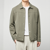 Momaker Spring and Autumn Lapel Jacket Mens Loose Waffle Casual Simple Top Knitted Jacket Tide