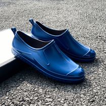 New Fashion Water Boots Male Non-slip Low Help Rain Shoes Light Mouth Abrasion Resistant Rain Boots Kitchen Work Waterproof Shoes Short Silo Rubber Shoes