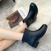 New Fashion Trends Lady Rain Boots Spring Outside Wearing Non-slip Waterproof Water Shoes Womens Kitchen Work Short Silo Rubber Boots