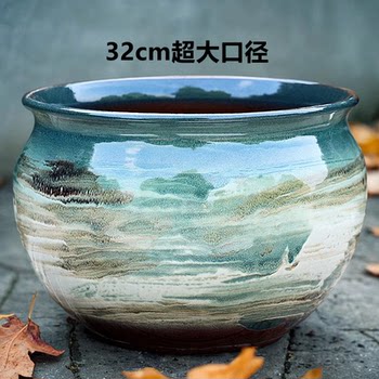 Extra large diameter platter breathable stoneware basin for courtyard home use