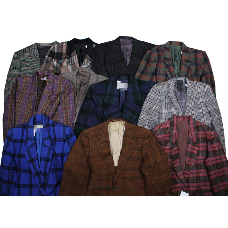 Vintage 90S Sense Oversize Retro American Khaki Plaid Blazer for Men and Women C18