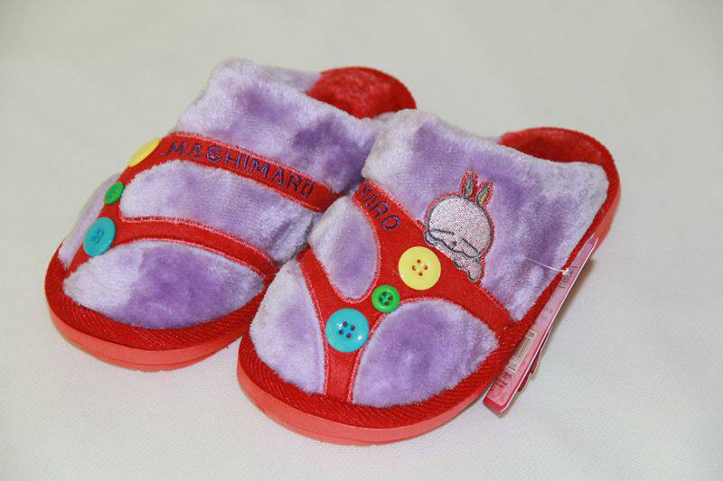 Pantoufles enfants en suède pour hiver - semelle caoutchouc - Ref 1018628 Image 49