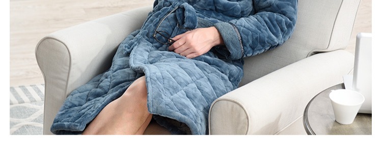 Mùa đông flannel chần áo choàng nam dày đồ ngủ nam áo choàng nhung san hô cộng với áo choàng dài mùa đông quần áo ngủ