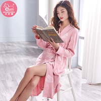 Bộ đồ ngủ mùa xuân và mùa thu của phụ nữ áo choàng dài tay cotton nữ cộng với áo choàng dài yukata Nhật Bản đồ ngủ nữ quần áo ngắn