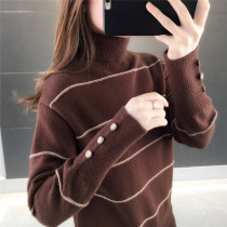 2021 autumn and winter new turtleneck sweater women thickened pullover loose outside wear sweater womens base sweater womens trend