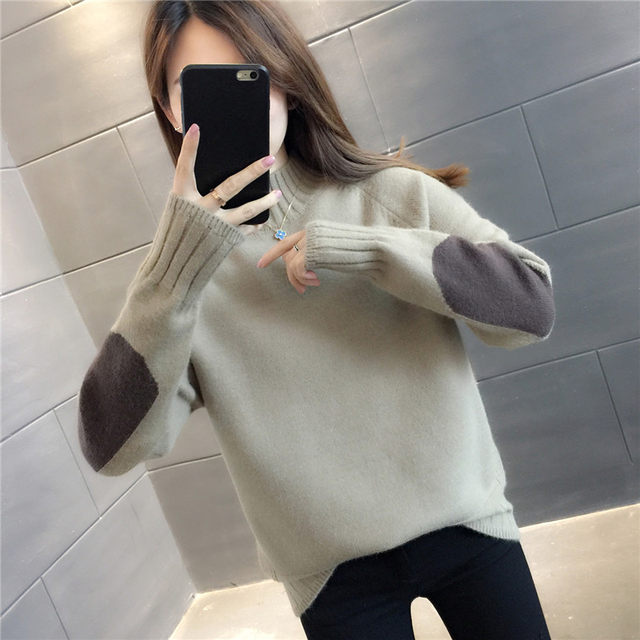 ເສື້ອເຊີດຄໍເຕົ່າເຄິ່ງຕົວສຳຫລັບຜູ້ຍິງວ່າງນອກໃສ່ເສື້ອ 2023 ດູໃບໄມ້ລົ່ນແລະລະດູຫນາວແບບໃຫມ່ແບບຕ່າງປະເທດ inner wear thickened knitted bottoming sweater ສໍາລັບແມ່ຍິງ pullover