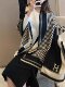 Letter Scarf for Women 2025 New Winter High-End Style, Suitable for Pairing with Coats, Warm Neck Scarf, Faux Cashmere Black Shawl, Dual-Use
