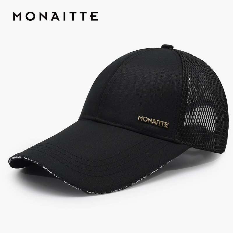 Monnet Hat Men's Baseball Cap Summer Thin Breathable Sun Protection Extended Brim Sun Hat Duckbill Cap Women's