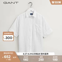 GANT Gant mùa hè mới dành cho nữ bằng vải lanh phong cách cổ điển áo sơ mi ngắn tay đơn giản | 4322077 áo sơ mi nam cao cấp hàng hiệu