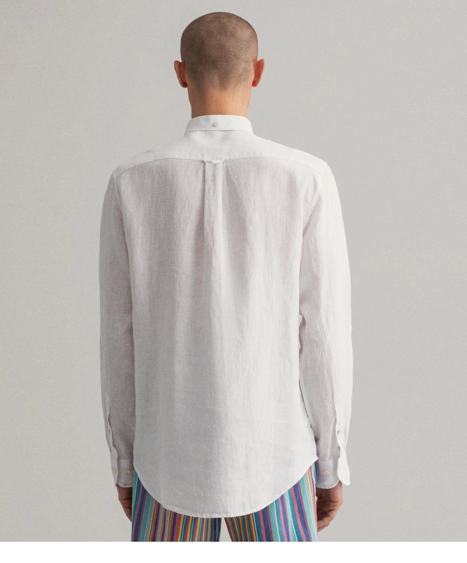 GANT xuân hè nam thời trang giản dị đi làm đơn giản áo sơ mi vải lanh dài tay thoáng khí và thoải mái | 3012420
