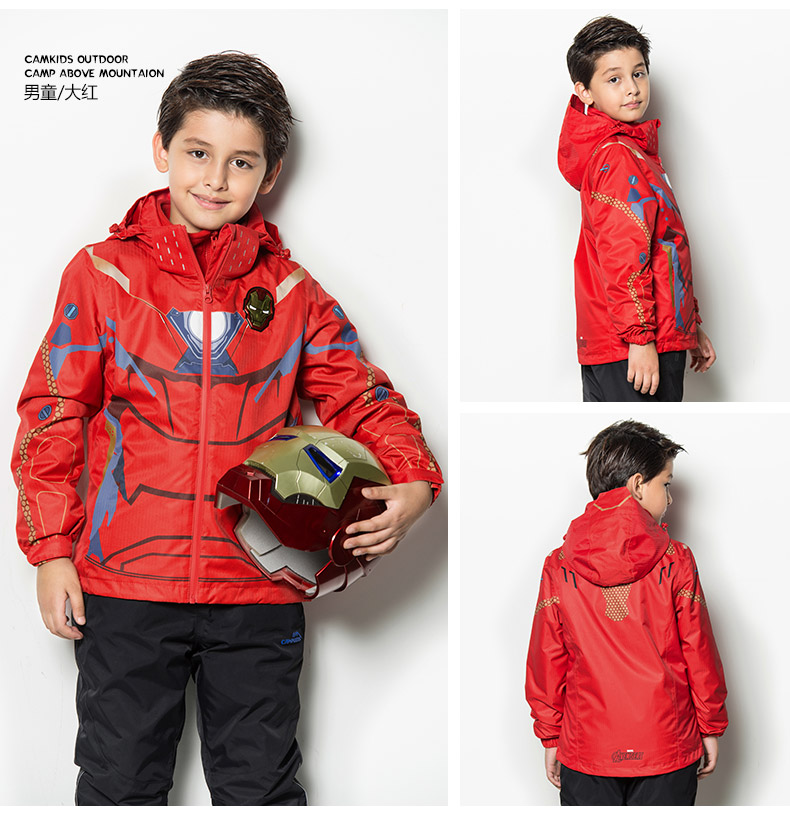 Camkids áo khoác lạc đà nhỏ sắt cậu bé ngoài trời lông cừu ấm áp trong bộ đồ trượt tuyết lớn cậu bé dày áo chống nắng cao cấp trẻ em
