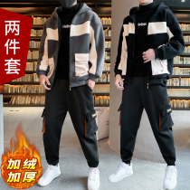 Cashmere coat mens winter plus velvet padded mens new autumn winter jacket trend handsome coat 2020 Winter