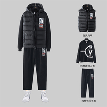 Sweatshirt mens autumn leisure sports suit trend handsome mens with ruffie mens set of three-piece autumn clothes