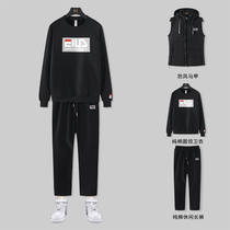 Mens suit with handsome autumn and winter clothes three-piece mens fashion trend plus velvet thickened winter clothes tide