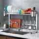 304 stainless steel bowl rack retractable drain basket kitchen sink rack top tableware storage rack put dish rack