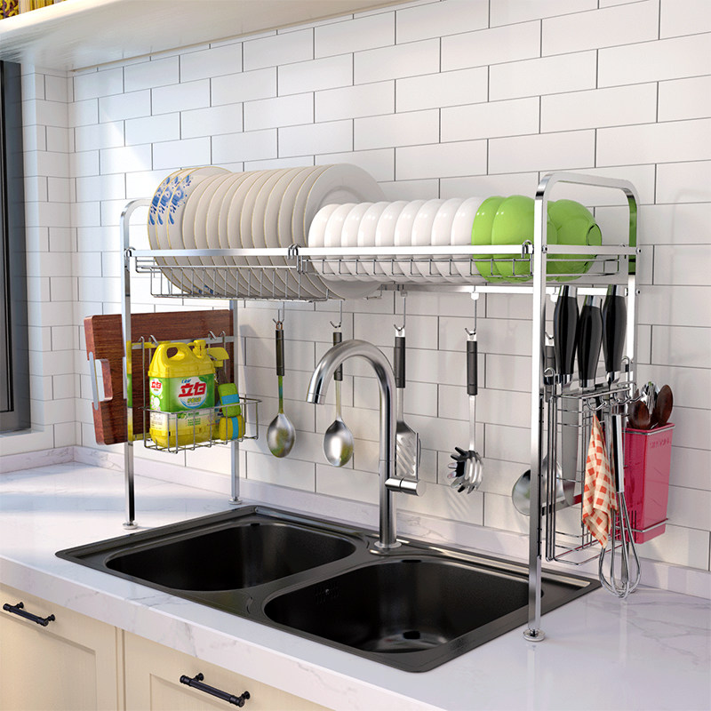 304 stainless steel bowl rack above the drainage rack kitchen shelf ...