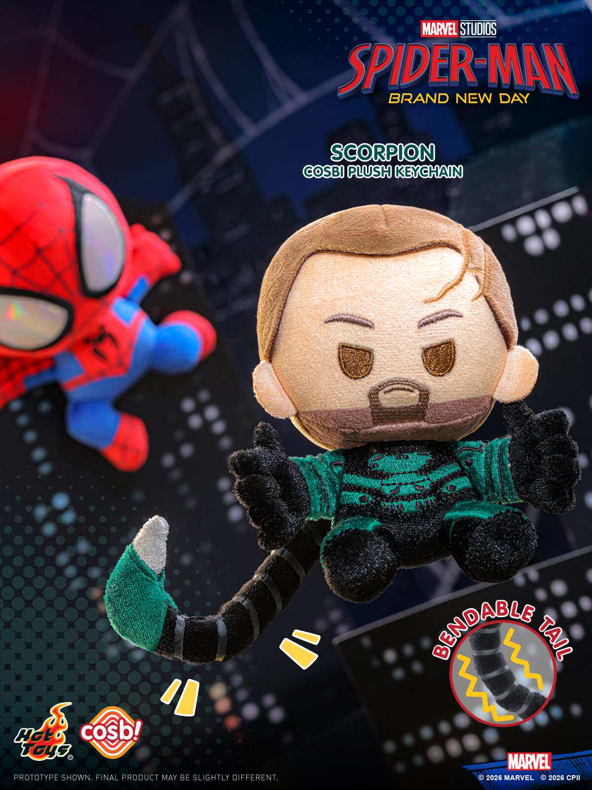 Hot Toys Cosbi Spider-Man Brand New Day Plush Keychain Doll