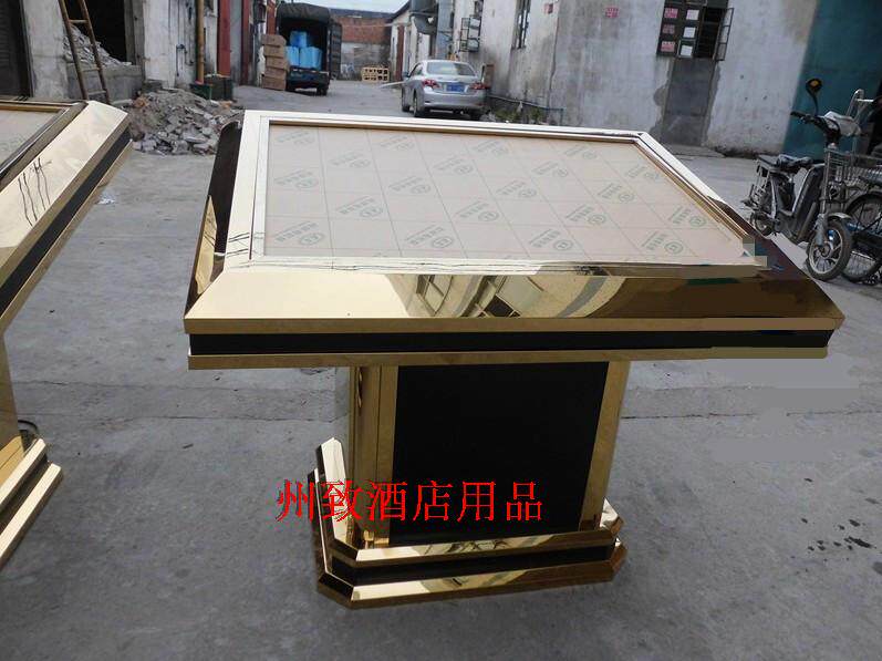 Stainless steel floor lamp box lobby floor display deck gold glowing index slope hall guide table