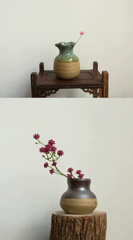 Jingdezhen thủ công gốm sứ nhỏ bình hoa mềm sắp xếp hoa gốm nhỏ hoa nhỏ trang trí nhà - Trang trí nội thất