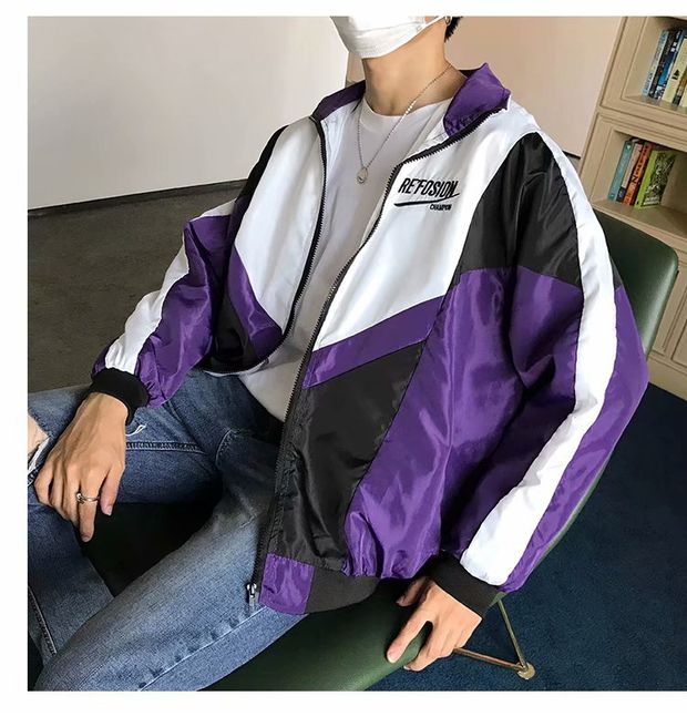 Ins siêu lửa hip hop áo khoác nam màu sắc phù hợp thêu thêu áo khoác Anh áo khoác đồng phục bóng chày đẹp trai áo khoác nỉ nam