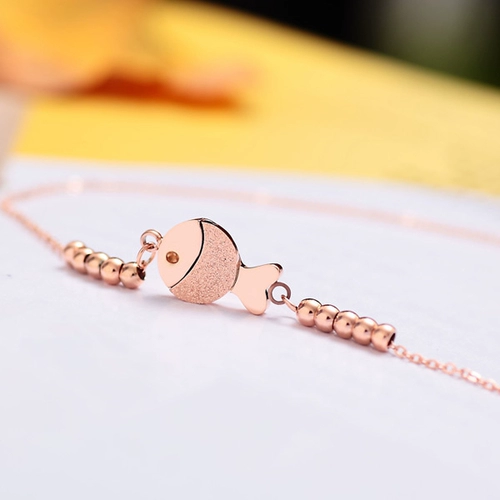 Небольшой дизайнерский золотой матовый модный браслет на ногу из нержавеющей стали, японские и корейские, в корейском стиле, 18 карат, розовое золото