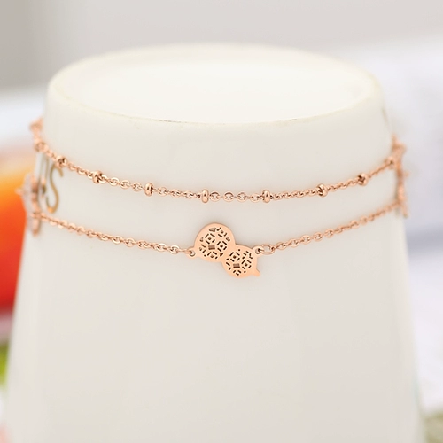 Милый модный золотой браслет на ногу из нержавеющей стали, простой и элегантный дизайн, японские и корейские, 18 карат, розовое золото