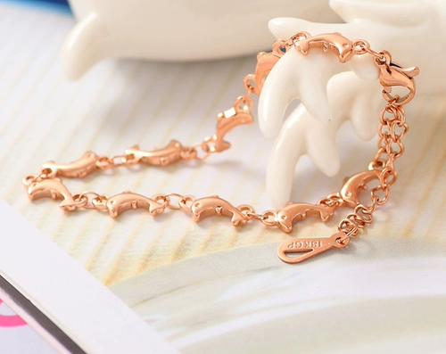 Модный милый золотой аксессуар, браслет, японские и корейские, розовое золото, 18 карат, в корейском стиле, подарок на день рождения