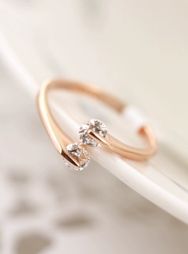 Модное минималистичное золотое креативное кольцо, в корейском стиле, 18 карат, розовое золото