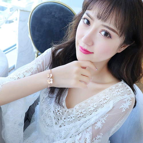 Корейский свежий браслет на солнечной энергии, золотой аксессуар из нержавеющей стали, 18 карат, розовое золото