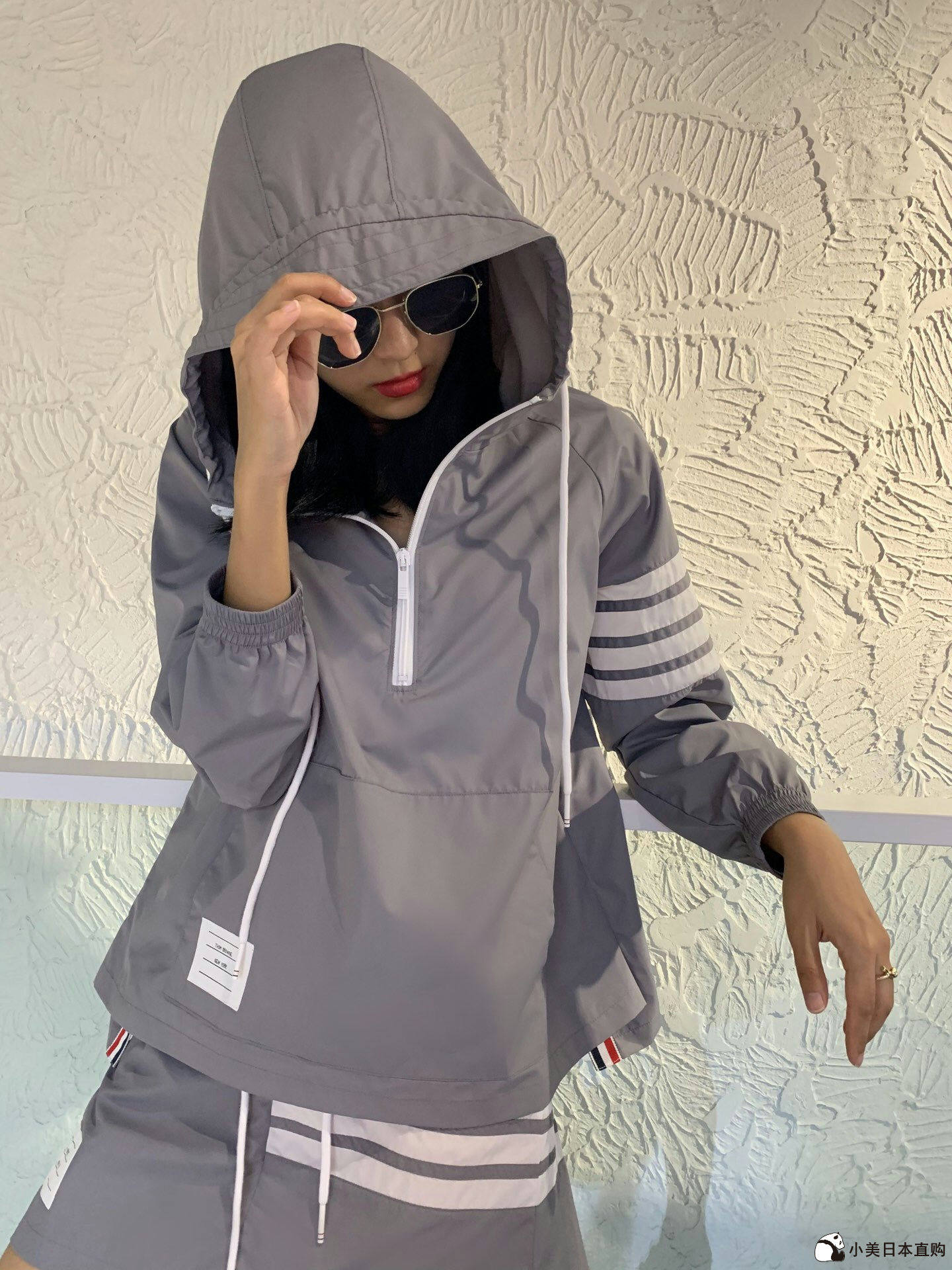 Xiao American Day Thom Browne Spring New TB Water Resistance and Semi - zipper four thin windcoat coat