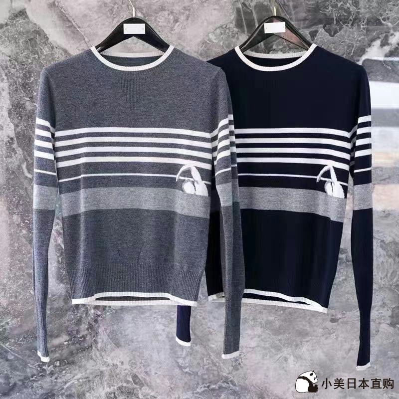 Small beauty day Thom Browne spring new TB swimming pattern jacquard knit striped male and female cozy sweaters