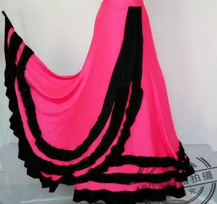 Premium Hot Modern Dress Swing Skirt Long Skirt National Standard Dance Skirt Performance Competition Skirt Slim