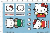 DC0031 1 24 Hello Kitty Cat Cartoon Mouse mod Car Model DIY Water Sticker