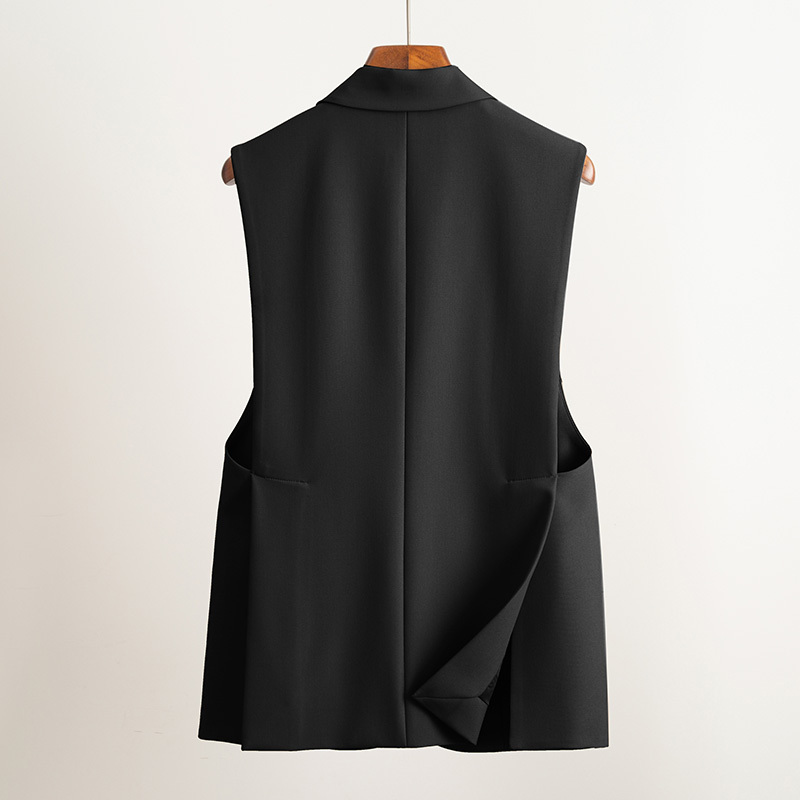 Black Stylish Suit Vest for Women, 2026 Spring New Fashion Casual Loose Trendy Vest