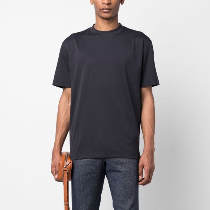 Lp ~ Men's Summer T-Shirt Modal Mulberry Silk Silky Sweat-Absorbent Breathable Solid Color Round Neck Short Sleeve T-Shirt