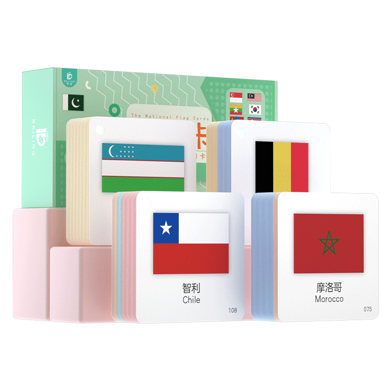 
Beiling can click to read cognitive flag card collection for children early childhood education babies recognize pictures and words Chinese and English bilingual cards