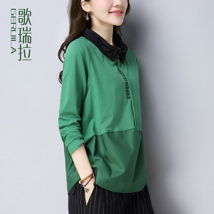 歌瑞拉T恤女长袖秋款上衣2018新款 显瘦衬衣