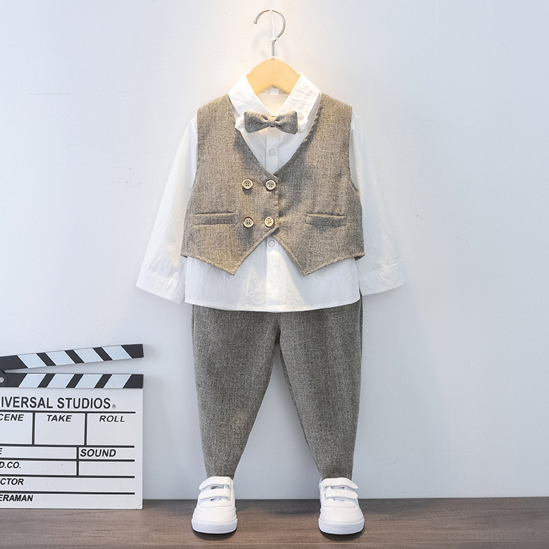 Boy's Year Old Dresser Children's British Wind Suite Boys Spring and Autumn Wedding Birthday Spring Piano Show