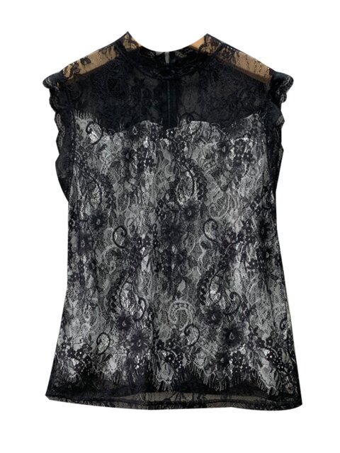 Black Semi-Sheer Hollow-Out Vest for Women, 2024 Summer New Style, Sleeveless Outerwear, Can Be Worn as an Inner Layer, Thin Top