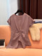 High-End Accessible Luxury 100% Ramie Thin Top for Women 2024 Summer New Style Pleated Asymmetrical Hem Elegant Shirt