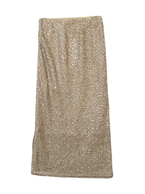 Tassel Sequin High-Waisted Skirt for Women, Stylish and Sophisticated Design, 2024 Spring and Autumn New European Style Straight Skirt