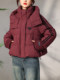 Ankela Red Casual Hooded Short down Jacket for Women 2024 Winter New Fashion Age-Reducing 90% White Duck down Coat
