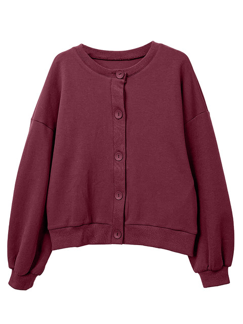 Short Cardigan Jacket for Women 2023 Spring and Autumn New European Style Loose Korean Version Versatile Collarless Solid Color Simple Top Trendy